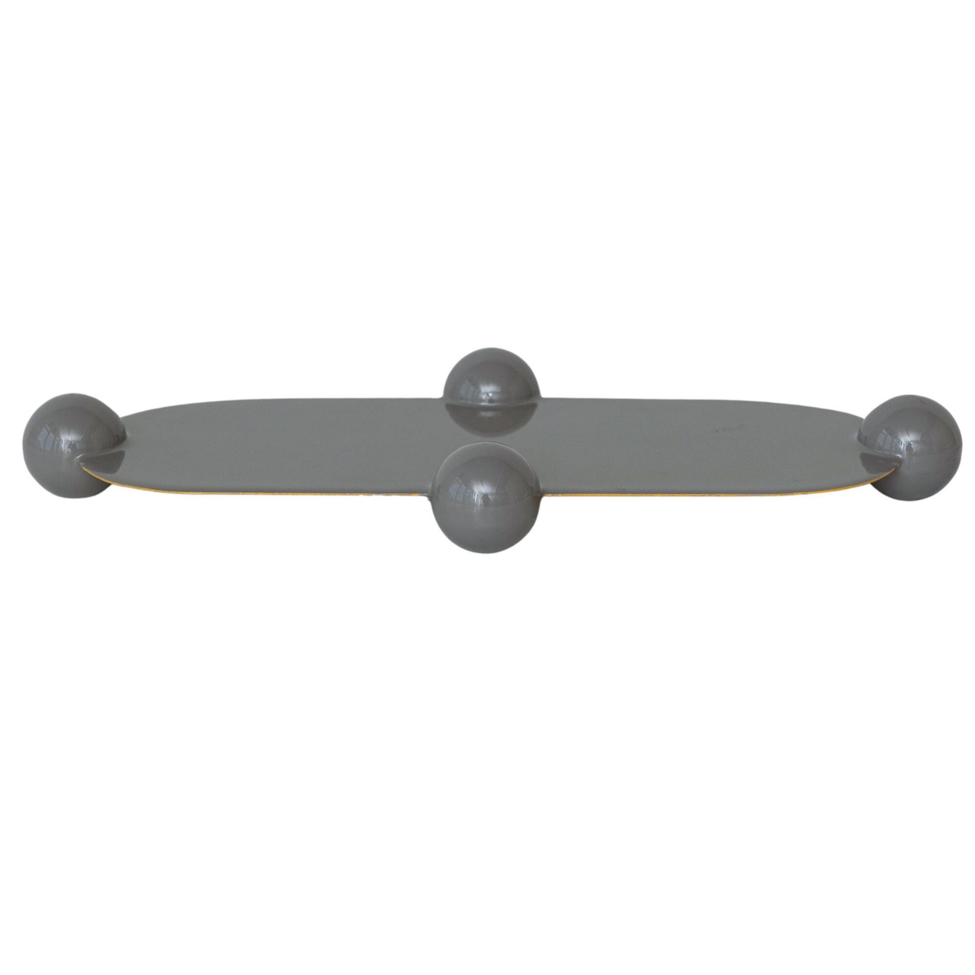 Hello Honey® 17.5" Gray Elegance Enamel Metal Tray with Ball Feet